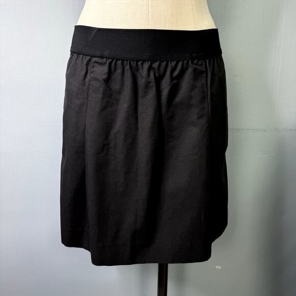 J.Crew Dresses & Skirts - J.Crew Nico Mini Twill Pleated Elastic Waist Pull On Black Skirt Women's Size 6